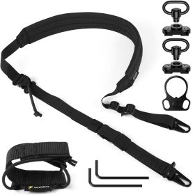 QD Sling 2 Point Sling Quick Adjust Gun Sling with HK Hook Soft Shoulder Pad Sling, Rifle Sling for Hunting Tactical Strap (Color: Black) QD Sling 2 Point Sling Quick Adjust Gun Sling with HK Hook Soft Shoulder Pad Sling, Rifle Sling for Hunting Tactical Strap (Color: Black)
